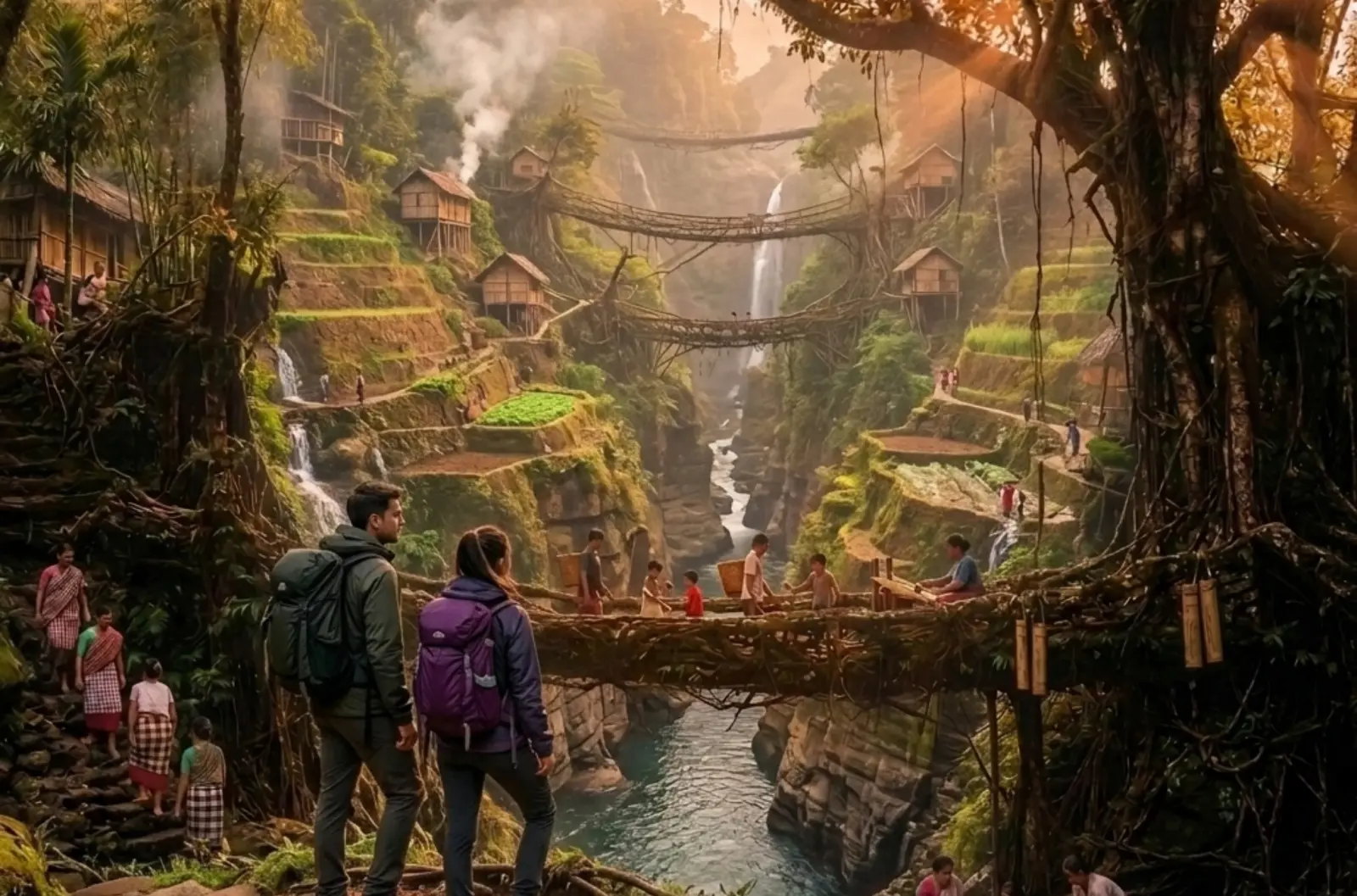 Grand Meghalaya & Kaziranga Explorer – Waterfalls, Wildlife & Living Root Bridges Expedition