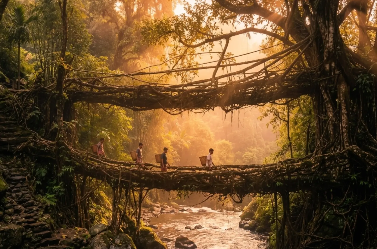 Complete Meghalaya Explorer – Shillong Cherrapunji Dawki Mawlynnong & Root Bridges